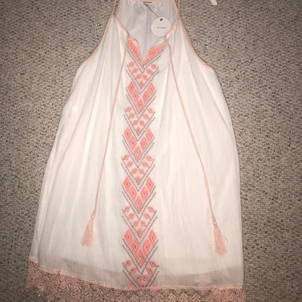 pink and white summer dress